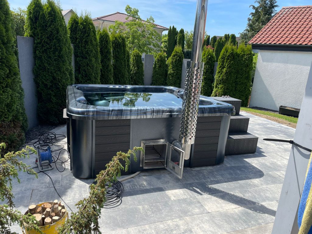 Viereckiger Hot Tub Whirlpool mit integriertem Innenofen